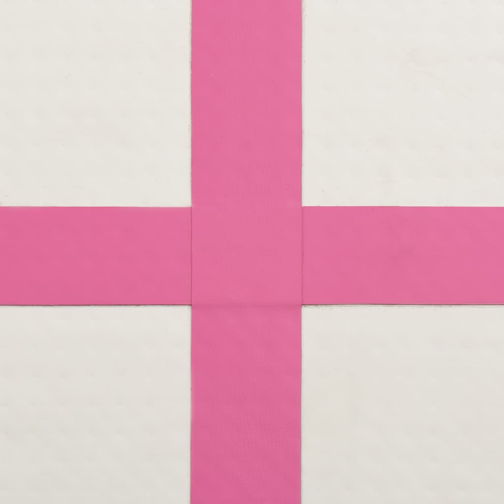 vidaXL Saltea gimnastică gonflabilă cu pompă roz 500x100x20 cm PVC