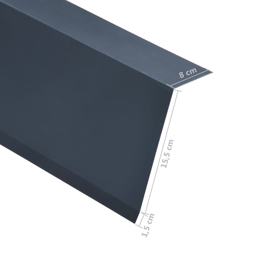 vidaXL Plăci bordură acoperiș în L, 5 buc, antracit, 170 cm, aluminiu
