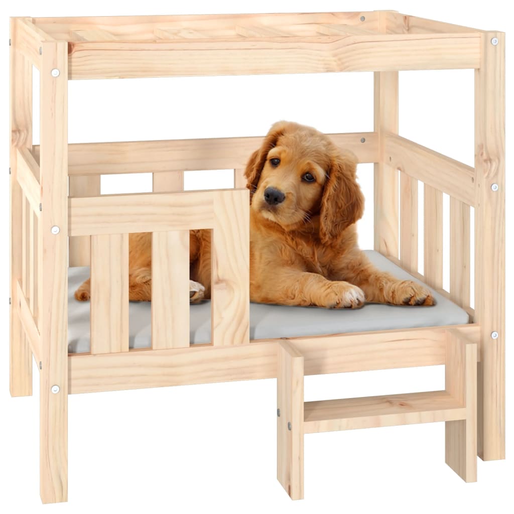 vidaXL Pat pentru câini, 75,5x63,5x70 cm, lemn masiv de pin