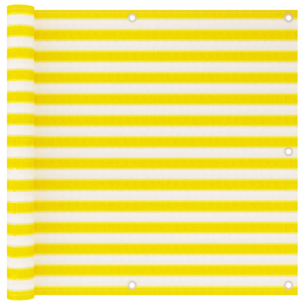 vidaXL Paravan de balcon, galben și alb, 90x500 cm, HDPE
