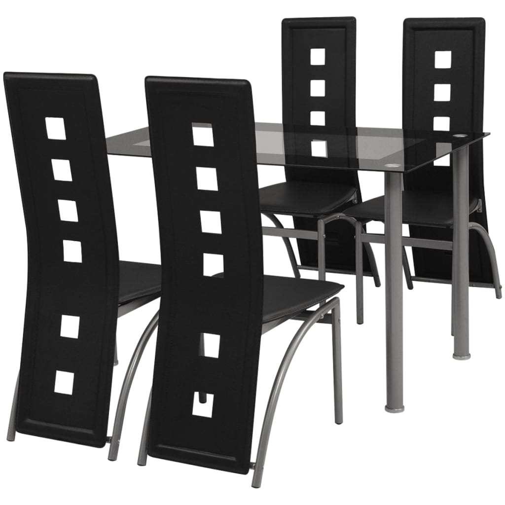 vidaXL Set mobilier de bucătărie, cinci piese, negru