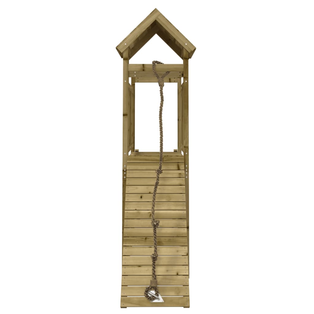 vidaXL Căsuță de joacă cu perete de cățărat, lemn de pin impregnat