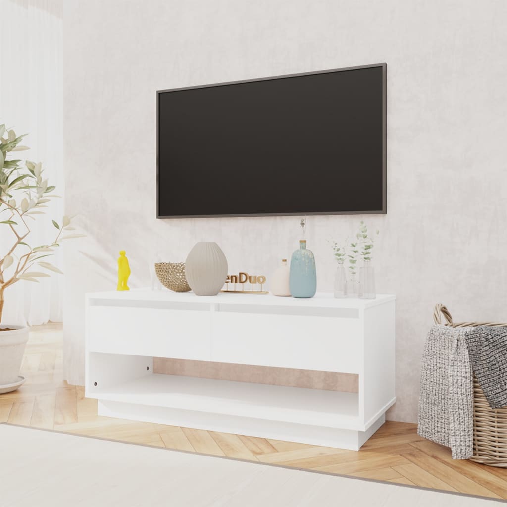 vidaXL Comodă TV, alb, 102x41x44 cm, PAL
