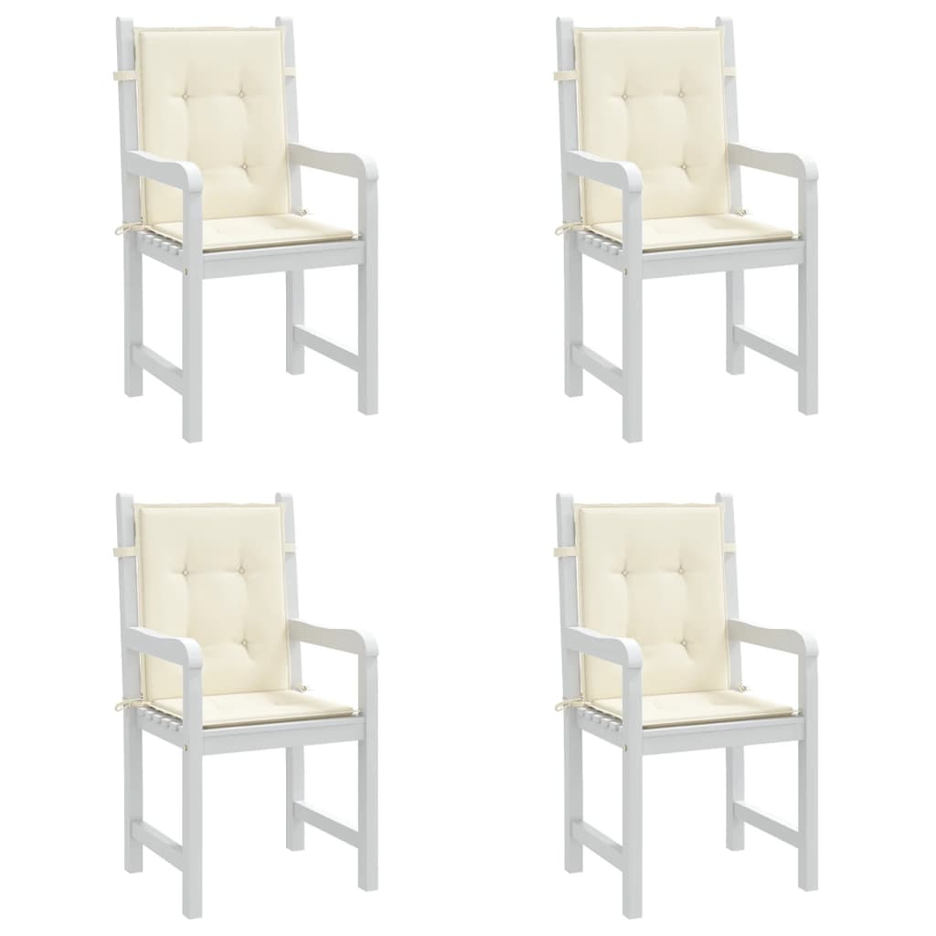 vidaXL Perne scaun de grădină, 4 buc., crem, 100x50x3 cm