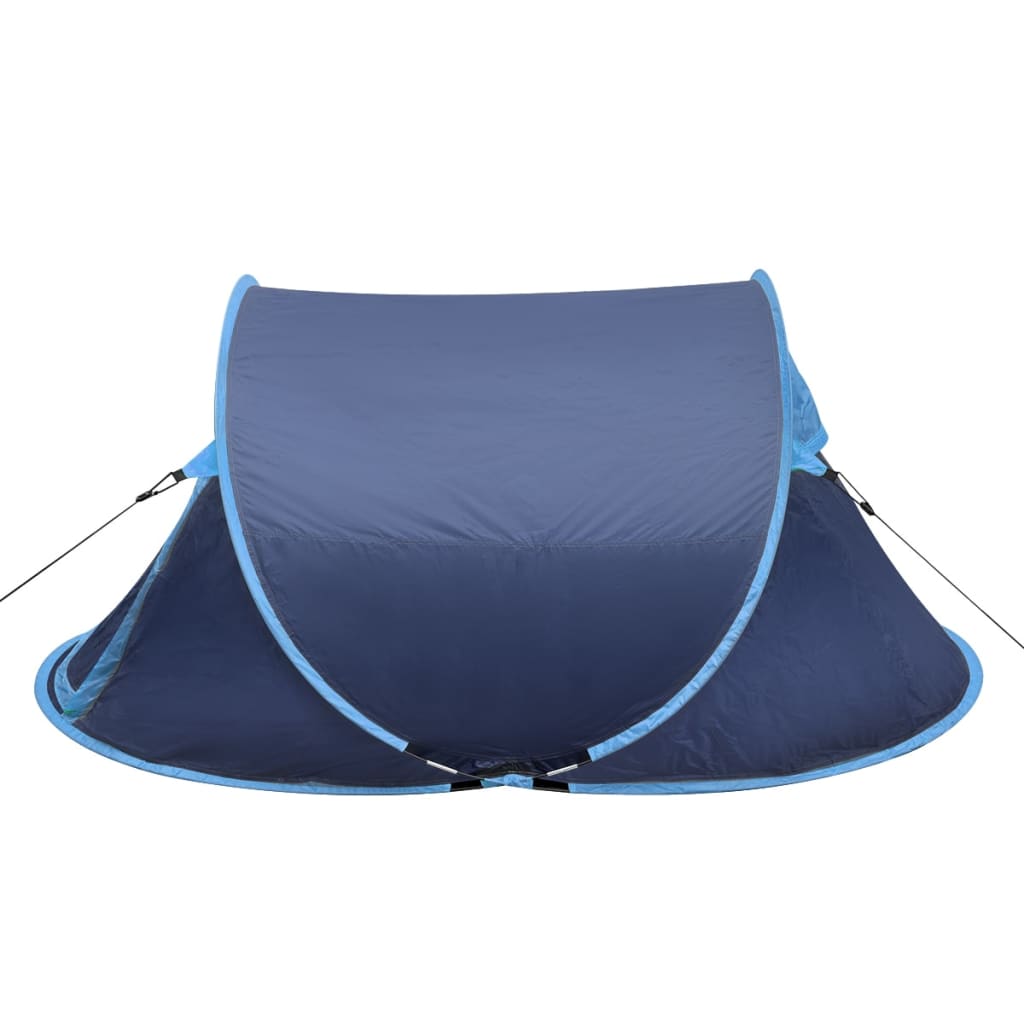 vidaXL Cort camping pop-up, 2 persoane, bleumarin/albastru deschis