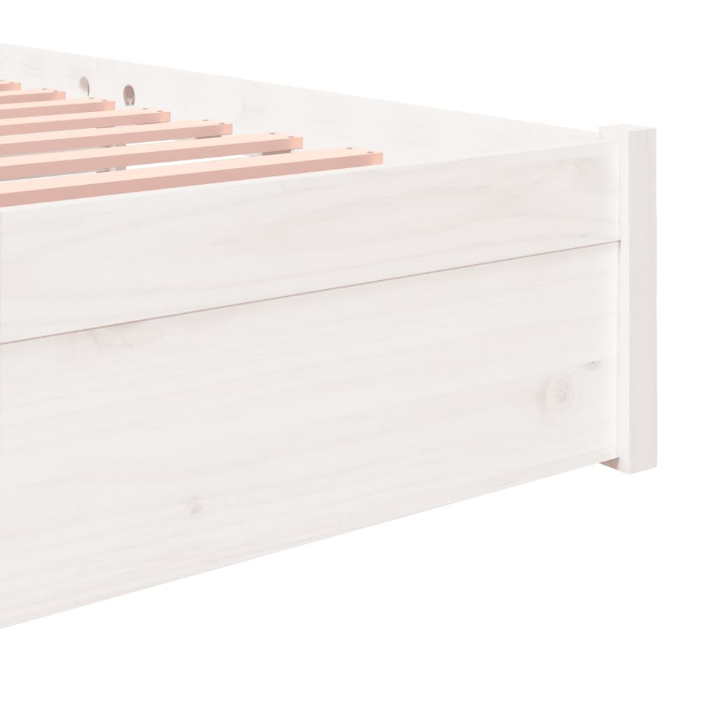 vidaXL Cadru de pat, alb, 120x200 cm, lemn masiv