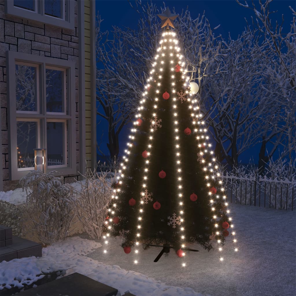 vidaXL Instalație brad de Crăciun cu 300 LED-uri, alb rece, 300 cm