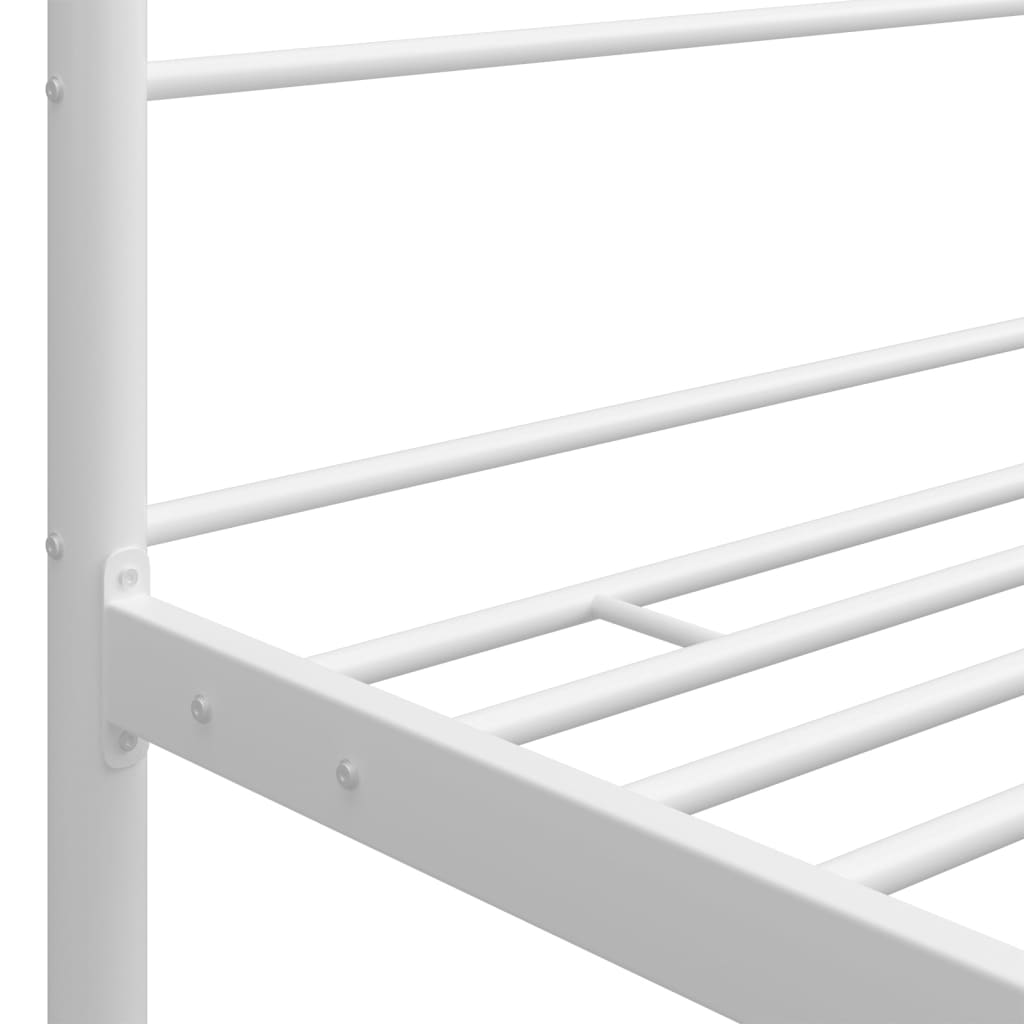 vidaXL Cadru de pat cu baldachin, alb, 160x200 cm, metal