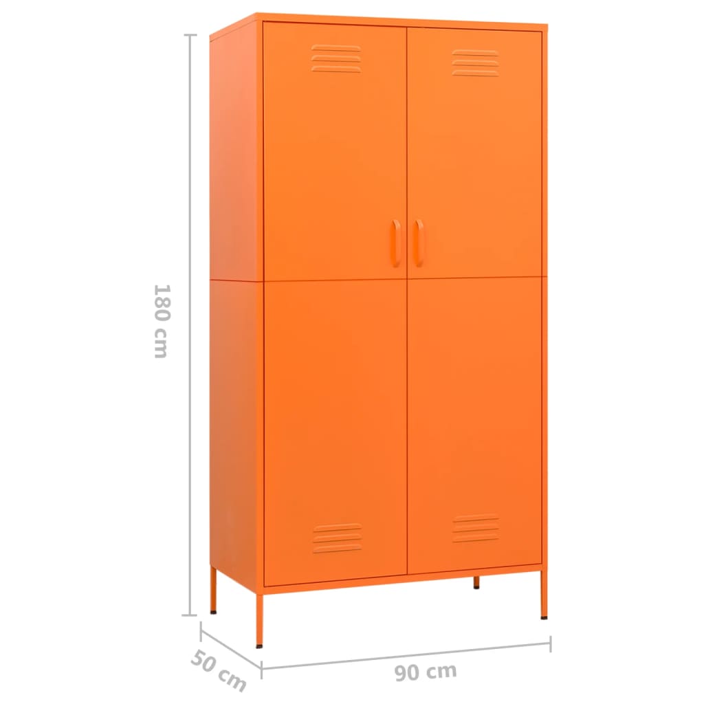 vidaXL Șifonier, portocaliu, 90x50x180 cm oțel