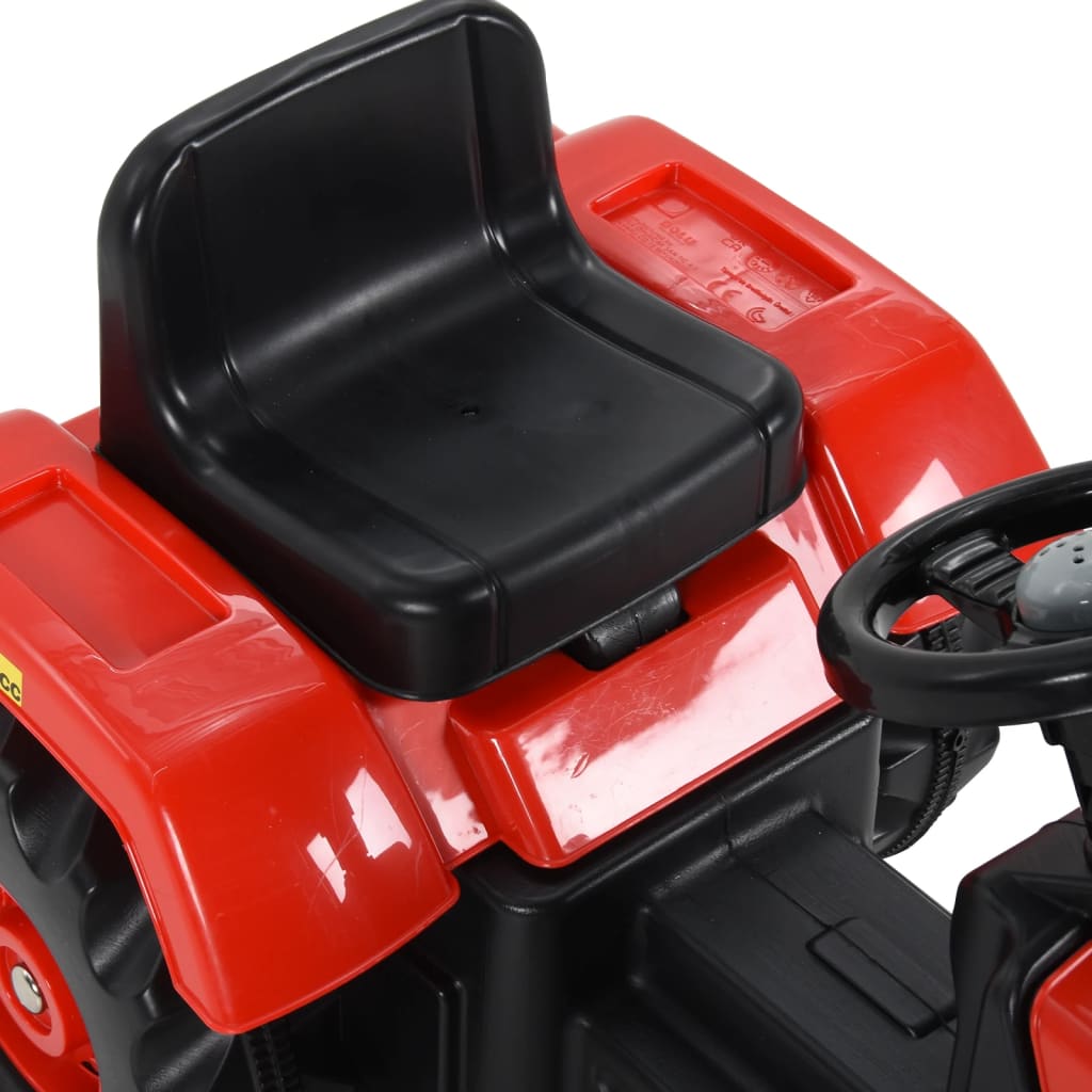vidaXL Tractor pentru copii cu pedale, roșu și negru