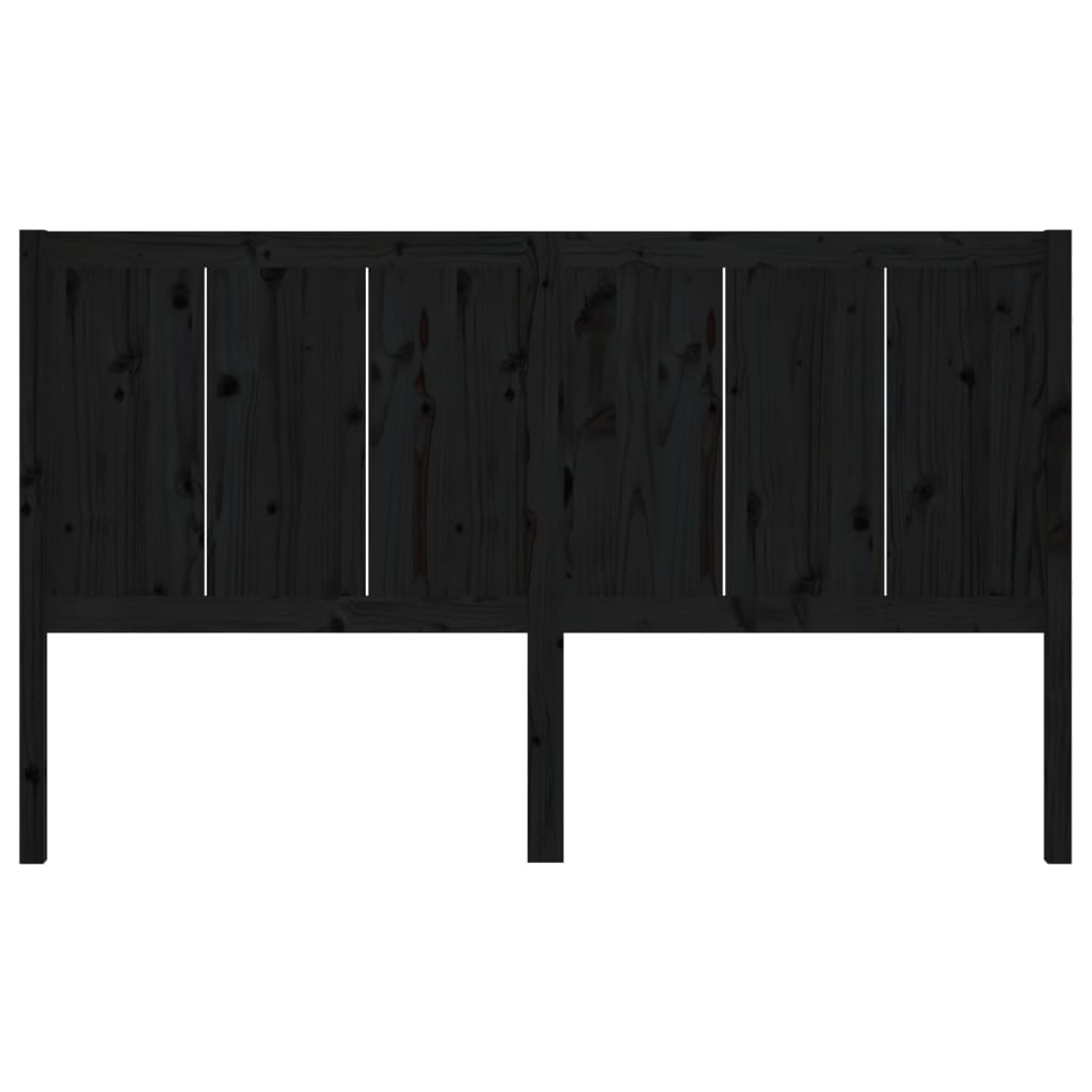 vidaXL Tăblie de pat, negru, 145,5x4x100 cm, lemn masiv de pin