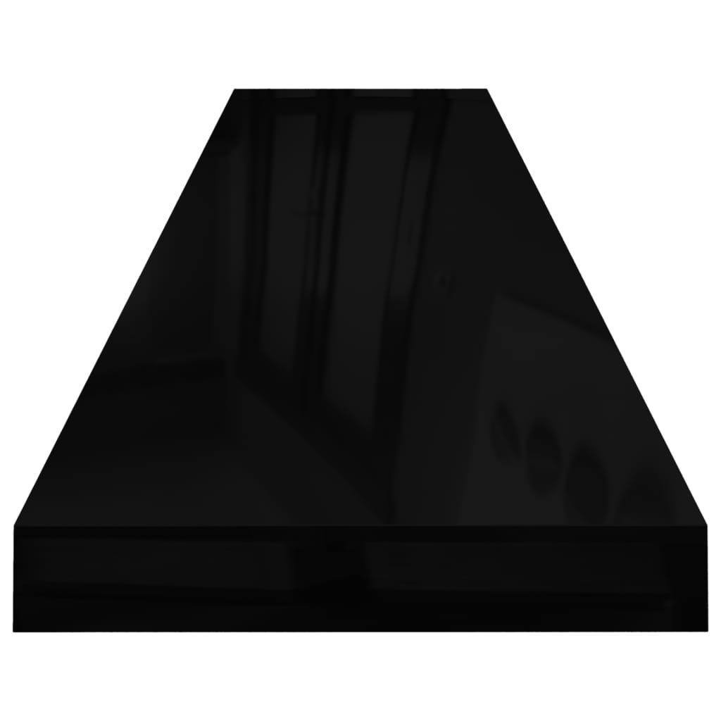vidaXL Raft perete suspendat, negru extralucios, 120x23,5x3,8 cm, MDF