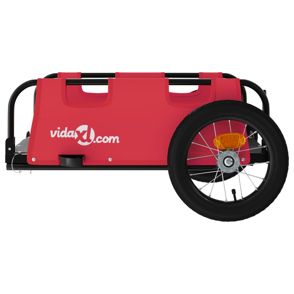 vidaXL Remorcă de bicicletă, roșu, textil oxford și fier