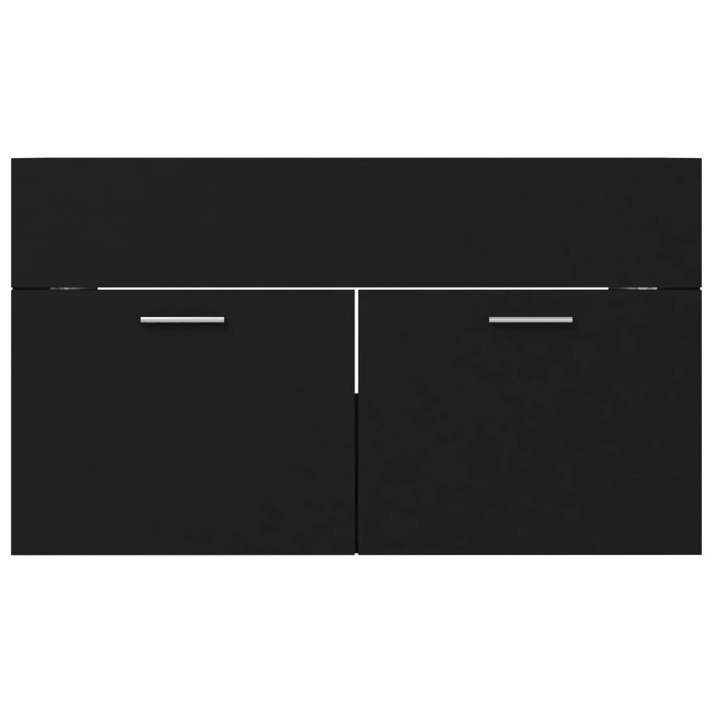 vidaXL Dulap de chiuvetă, negru, 80x38,5x46 cm, PAL