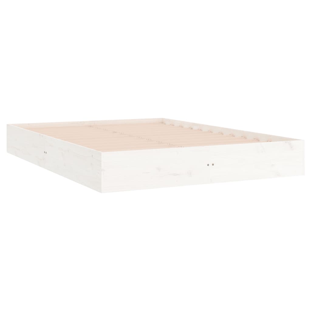 vidaXL Cadru de pat, alb, 160x200 cm, lemn masiv