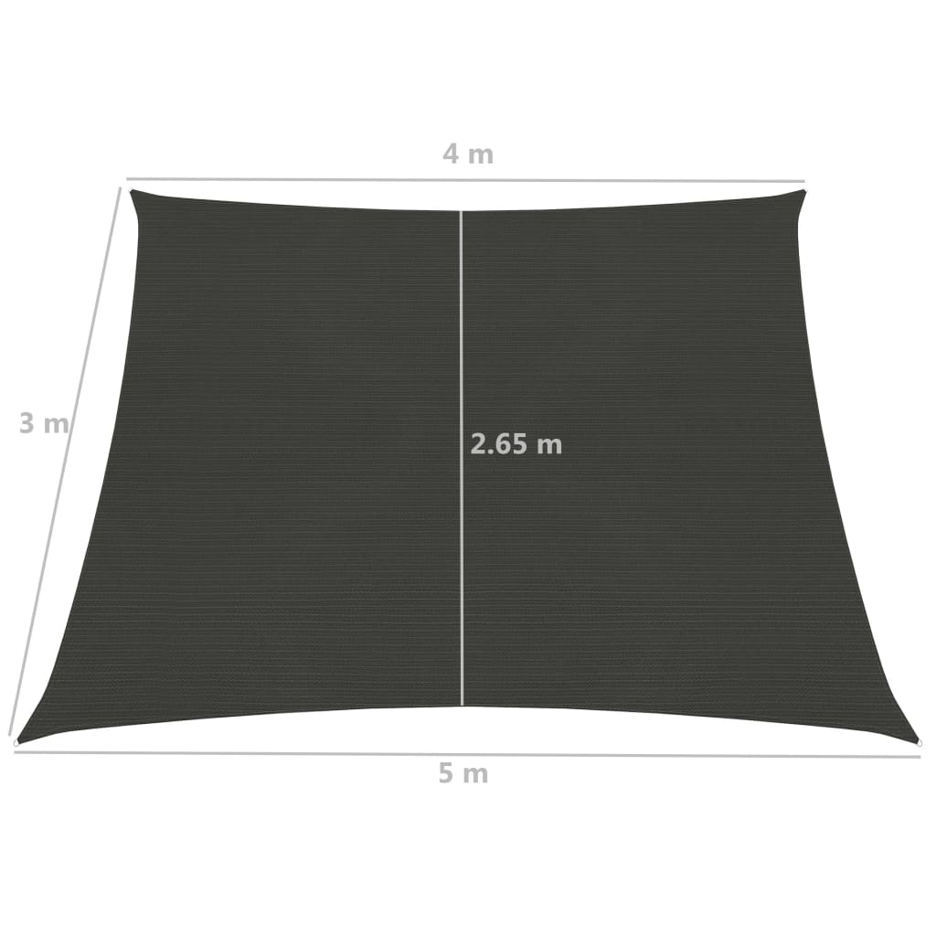 vidaXL Pânză parasolar, antracit, 4/5x3 m, HDPE, 160 g/m²