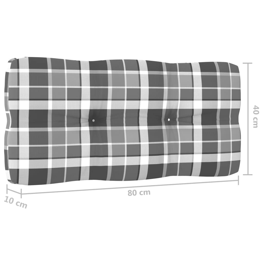 vidaXL Perne pentru canapea din paleți, 2 buc., gri, model carouri
