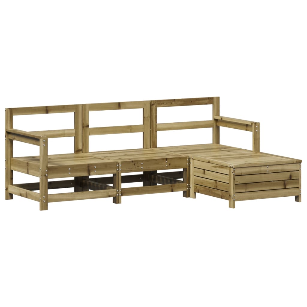 vidaXL Set canapele de grădină, 4 piese, lemn de pin tratat