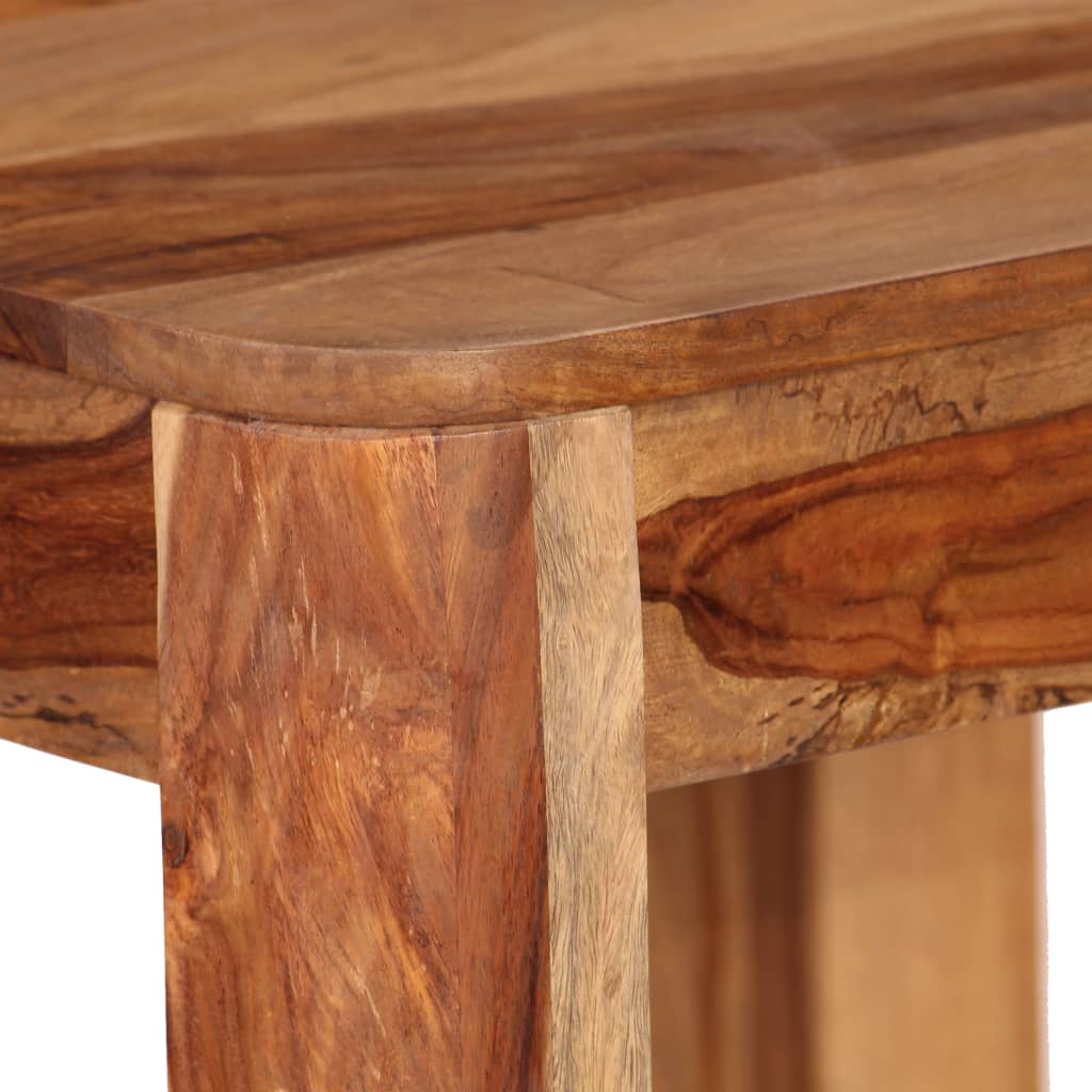 vidaXL Set mobilier bar, 3 piese, lemn masiv sheesham, piele naturală