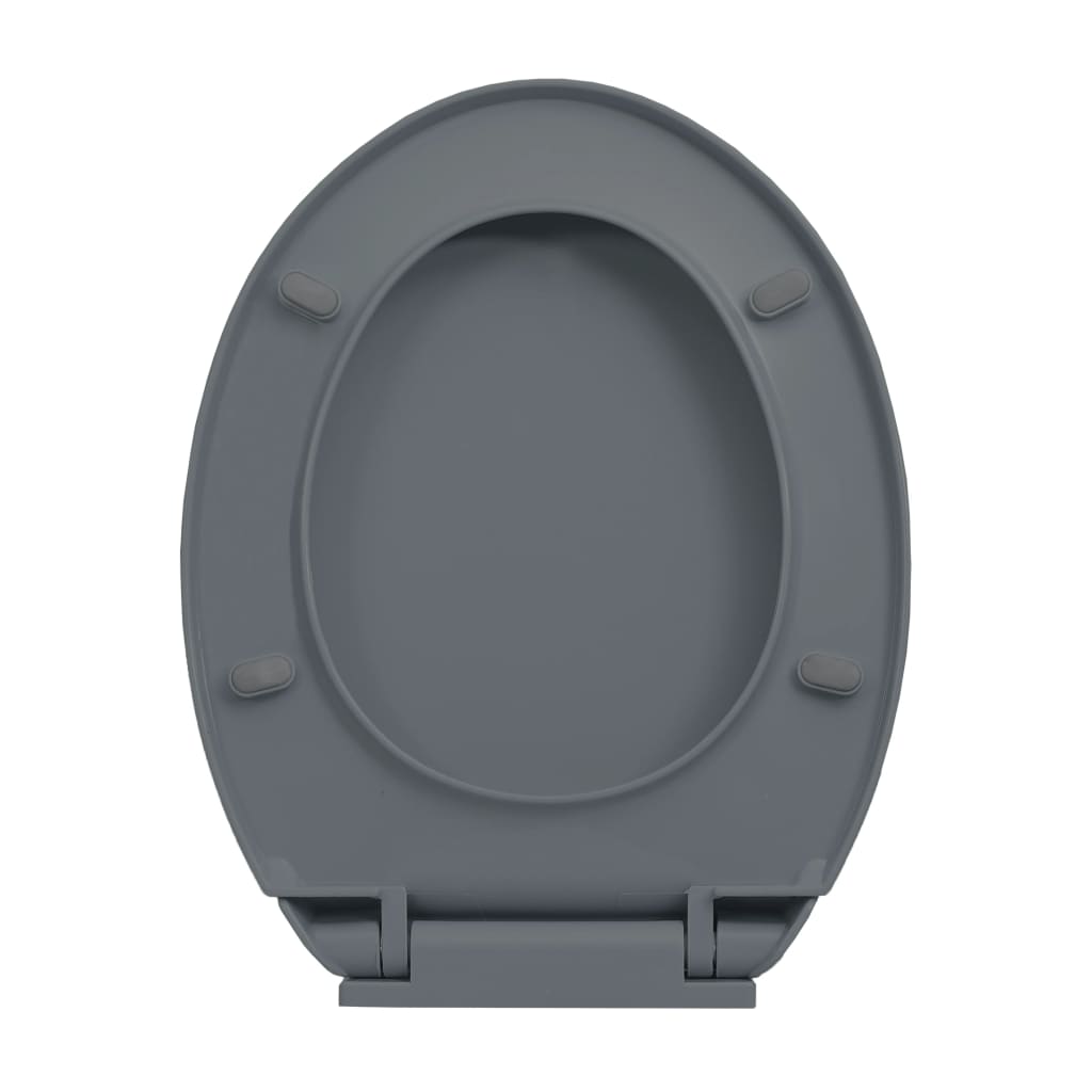 vidaXL Capac WC cu închidere silențioasă, eliberare rapidă, gri, oval