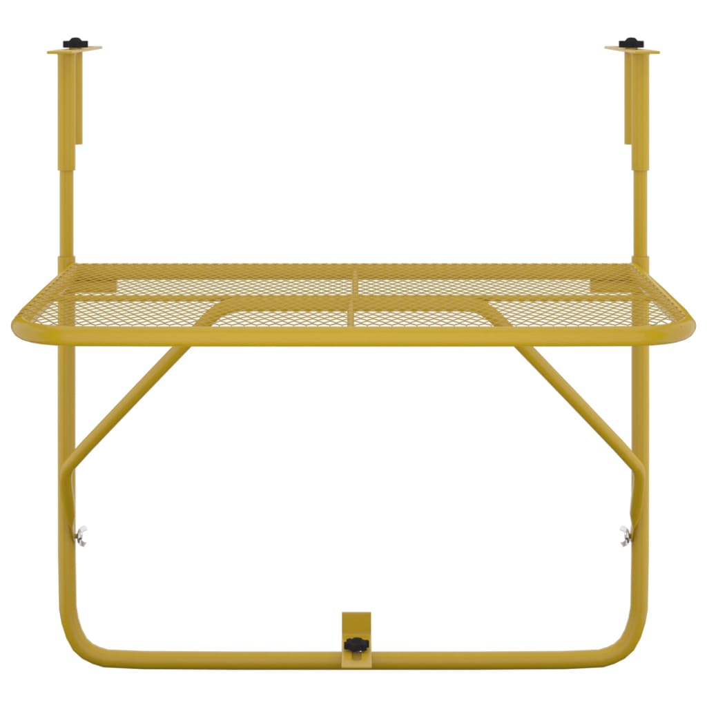 vidaXL Masă de balcon, auriu, 60x40 cm, oțel