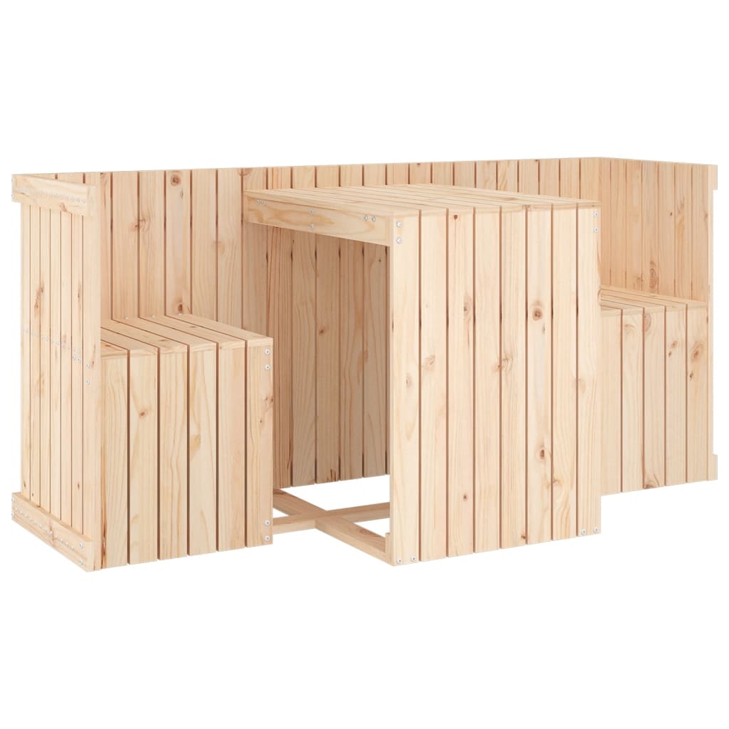 vidaXL Set de balcon cu 2 locuri, lemn masiv de pin