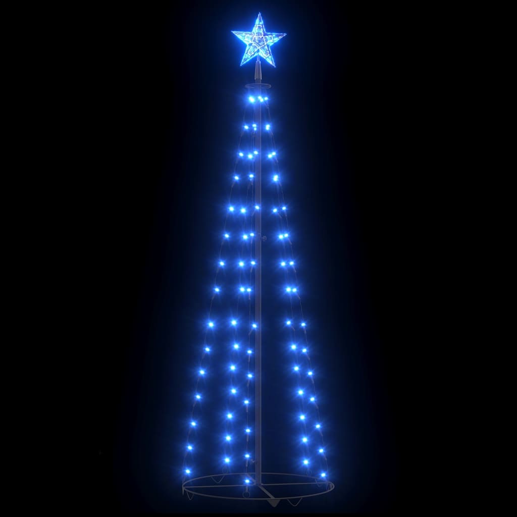 vidaXL Brad de Crăciun conic, 70 LED-uri, albastru, 50x120 cm