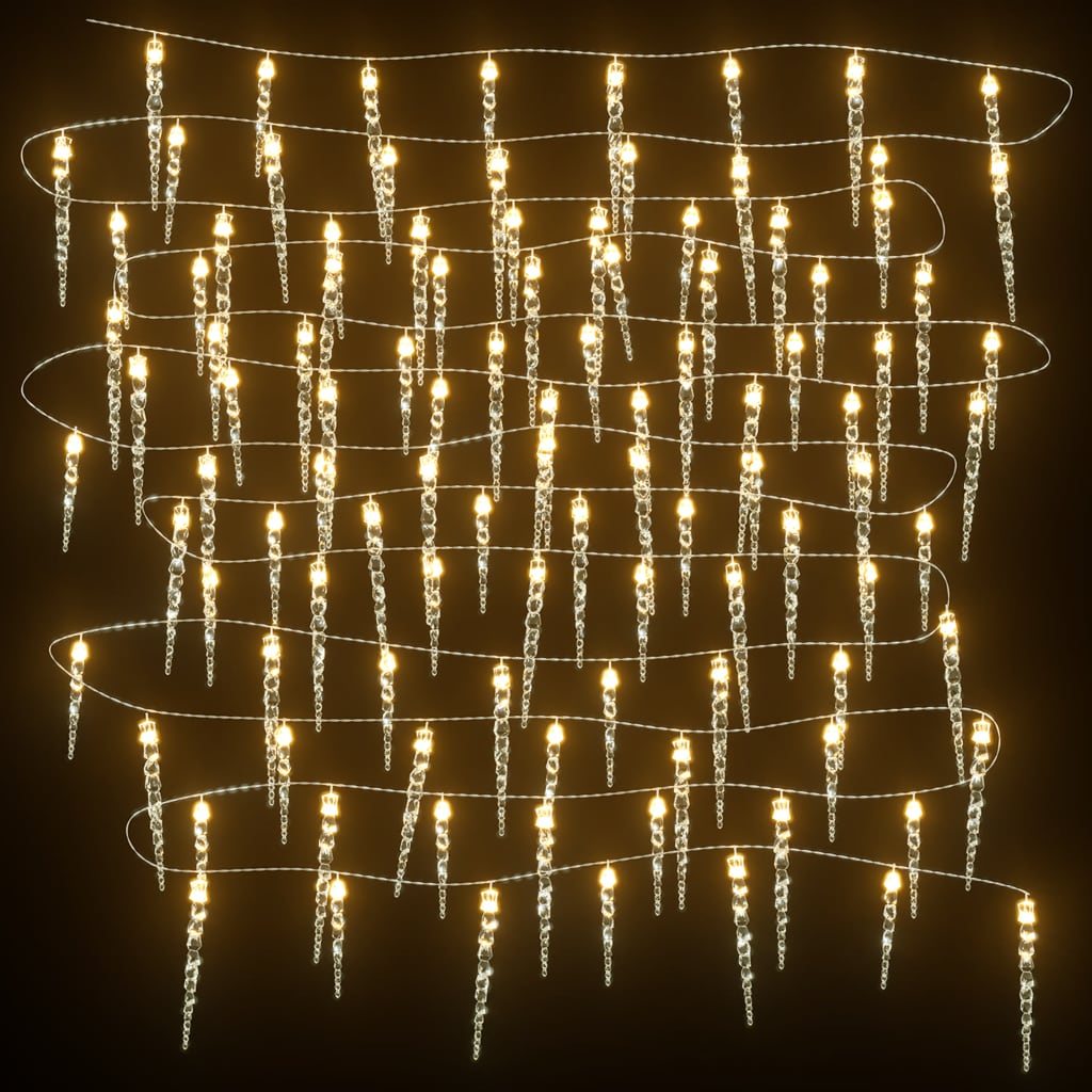 vidaXL Țurțuri luminițe de Crăciun 40 buc. alb cald acril telecomandă