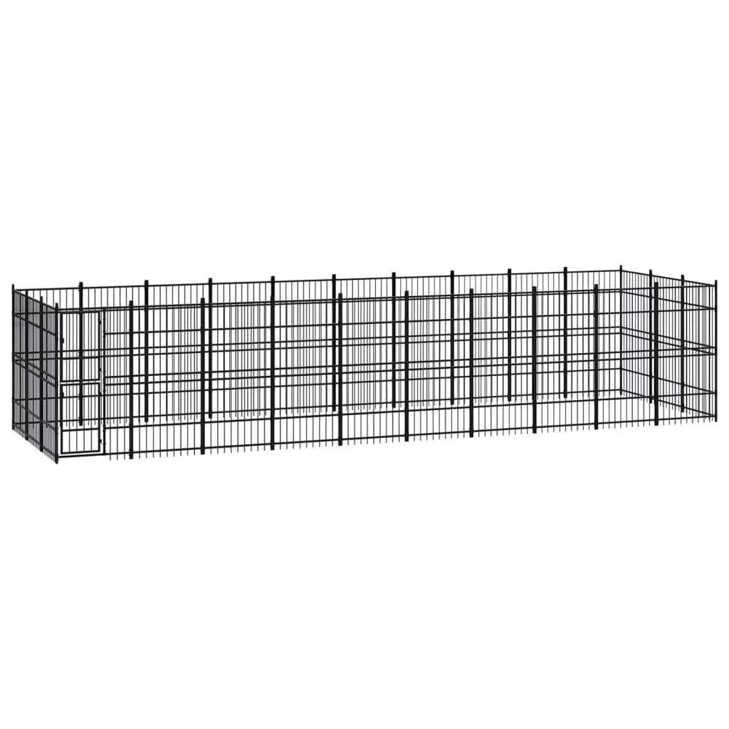 vidaXL Padoc pentru câini de exterior, 27,65 m², oțel