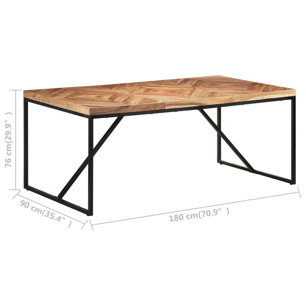 vidaXL Masă de bucătărie, 180 x 90 x 76 cm, lemn masiv acacia/mango