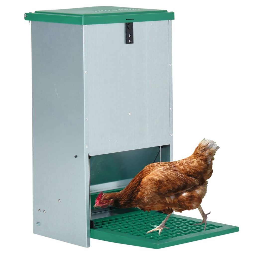 vidaXL Dozator automat de hrană pentru păsări de curte cu banda 20 kg