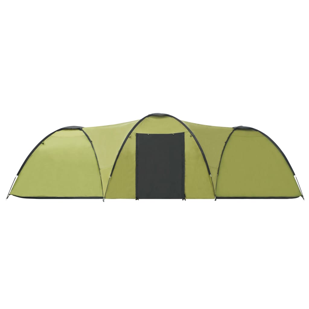 vidaXL Cort camping tip iglu, 8 persoane, verde, 650x240x190 cm