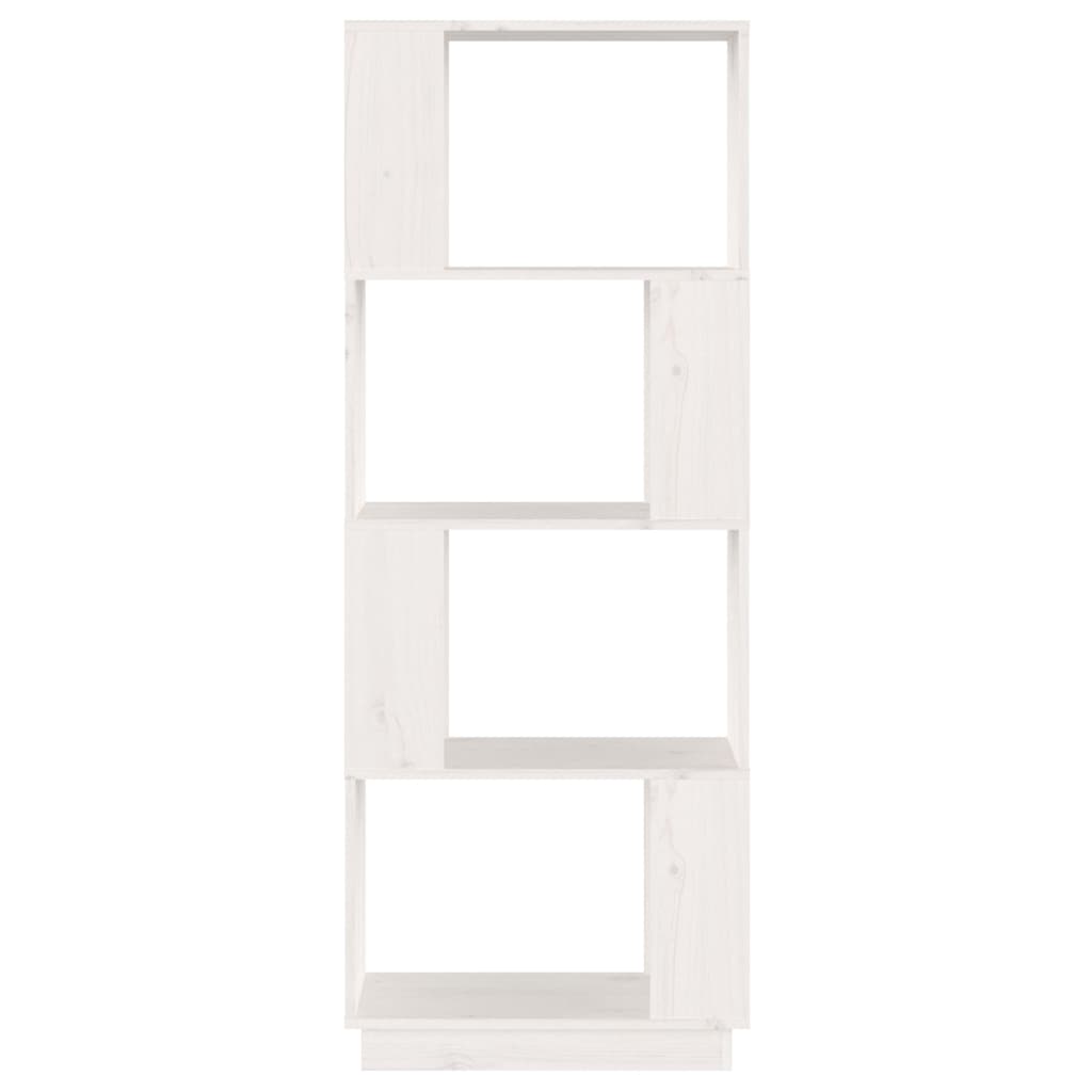 vidaXL Bibliotecă/Separator cameră, alb, 51x25x132 cm lemn masiv pin