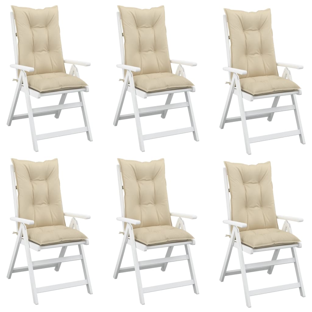 vidaXL Perne pentru scaun de grădină, 6 buc., bej, 120x50x7 cm