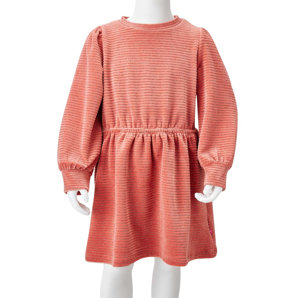 Rochie pentru copii cu mâneci lungi, roz mediu, 92