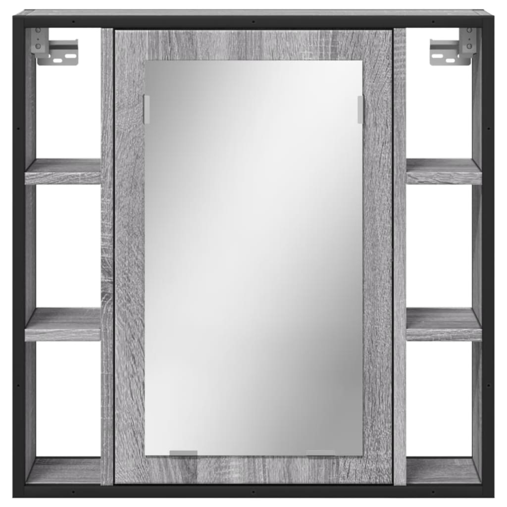 vidaXL Dulap de baie cu oglindă gri sonoma 60x16x60 cm lemn compozit