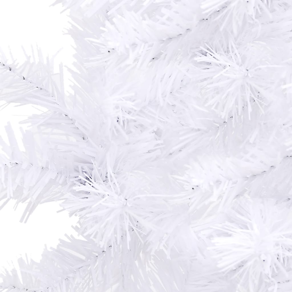 vidaXL Set pom Crăciun artificial colț, LED&globuri alb 240 cm, PVC