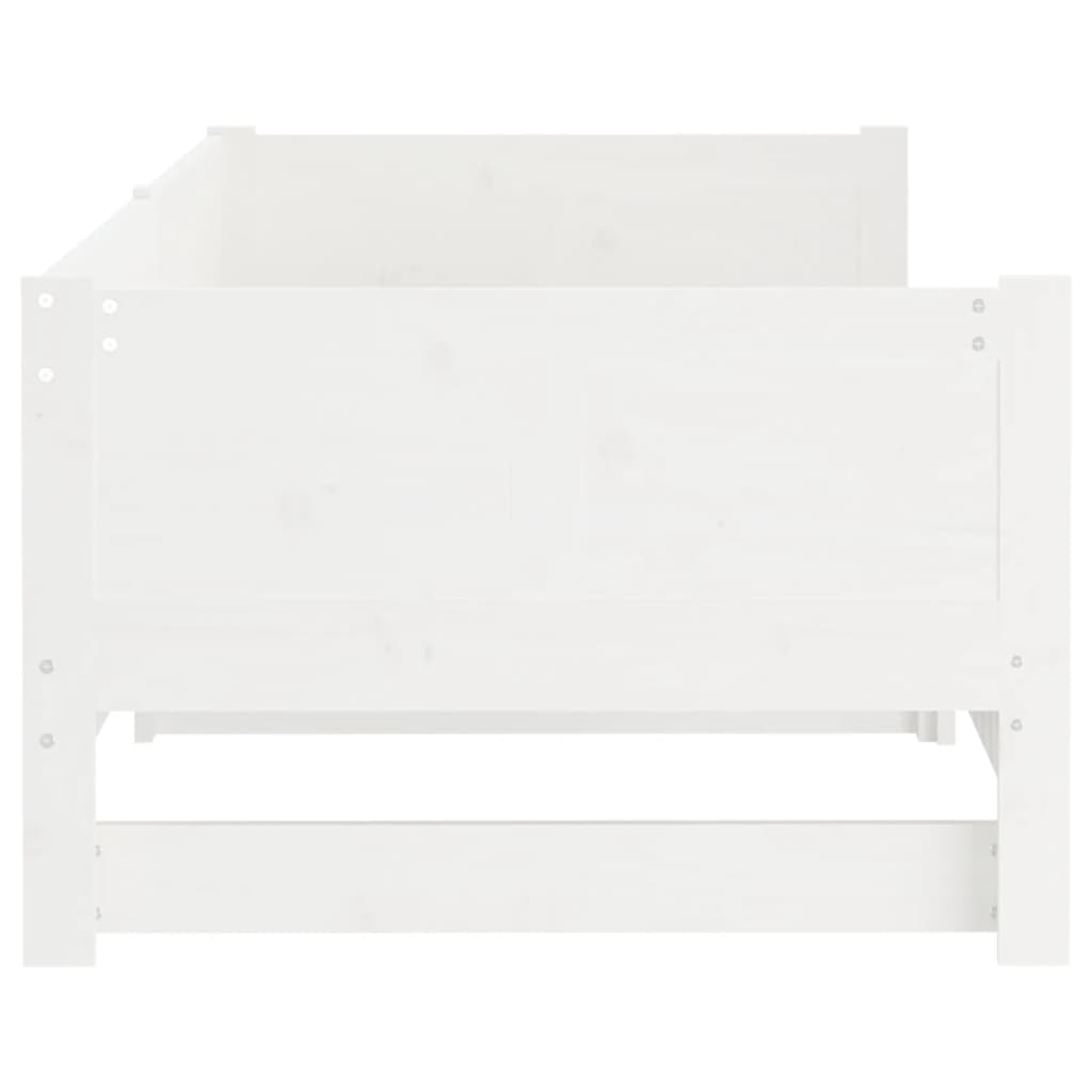vidaXL Pat extensibil de zi, alb, 2x(80x200) cm, lemn masiv de pin