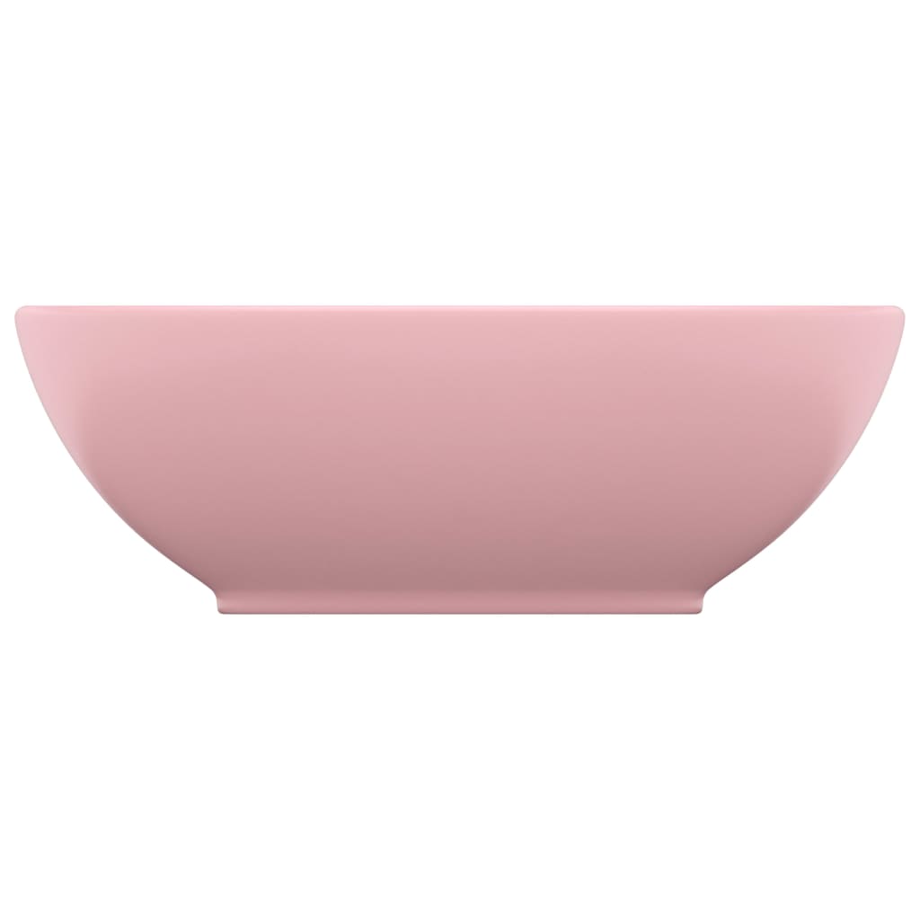 vidaXL Chiuvetă de lux, roz mat, 40 x 33 cm, ceramică, formă ovală