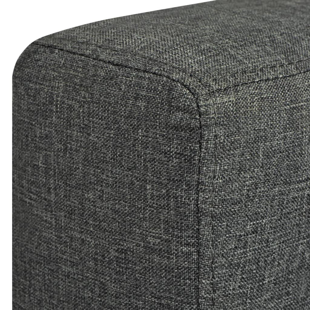 vidaXL Canapea cu 2 locuri, gri închis, material textil
