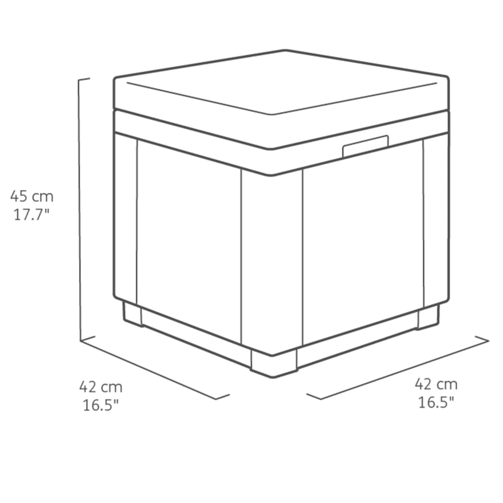 Keter Taburet tip cub cu spațiu de depozitare și pernă, cappuccino