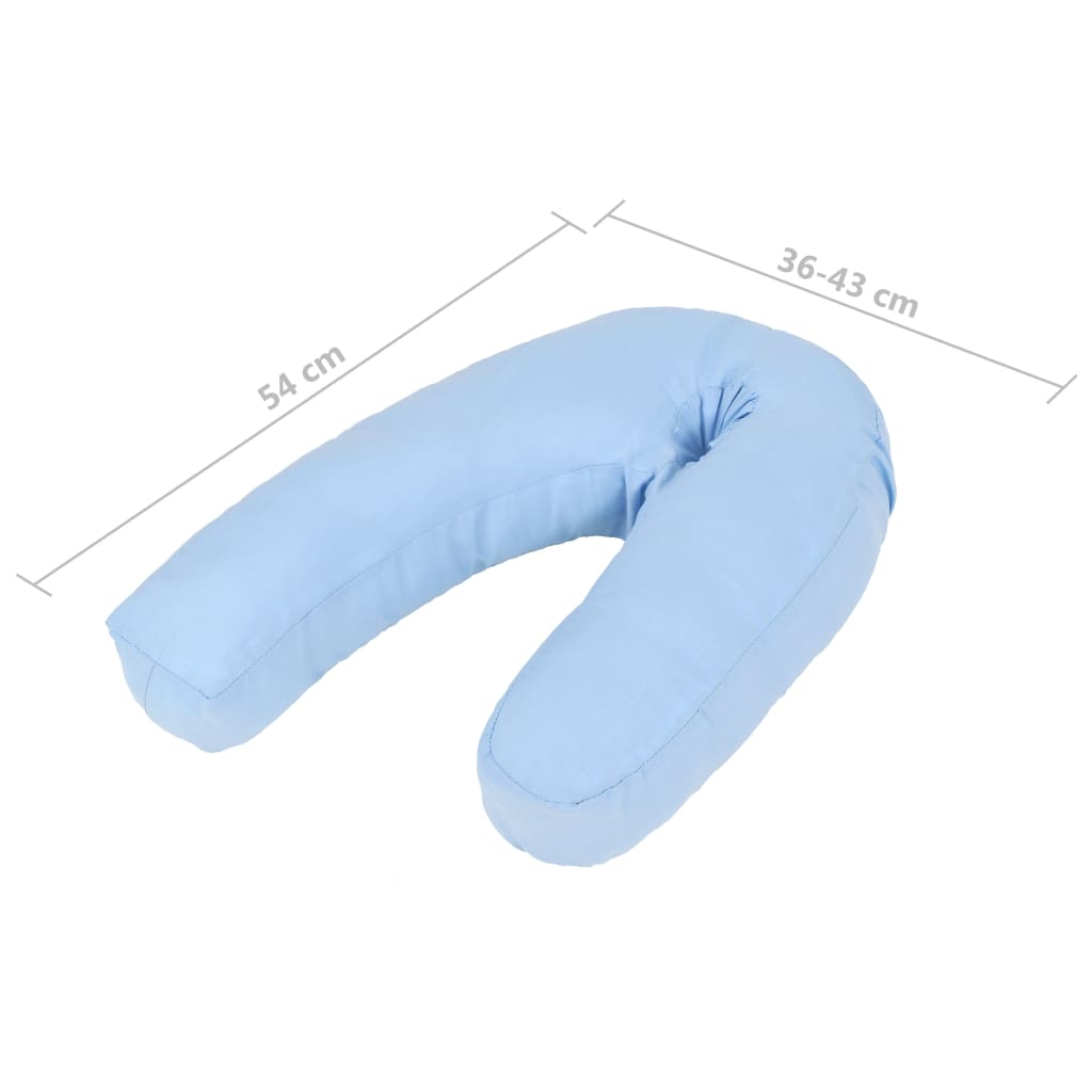 vidaXL Pernă de sarcină în formă de J, albastru, 54x(36-43) cm