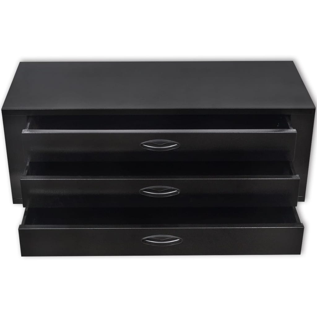 vidaXL Scrin metalic cu 3 sertare pentru unelte, negru