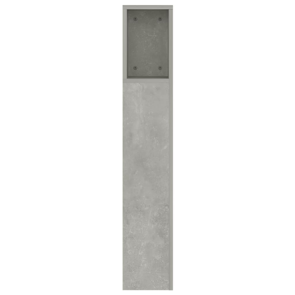 vidaXL Tăblie de pat cu dulap, gri beton, 160x18,5x104,5 cm