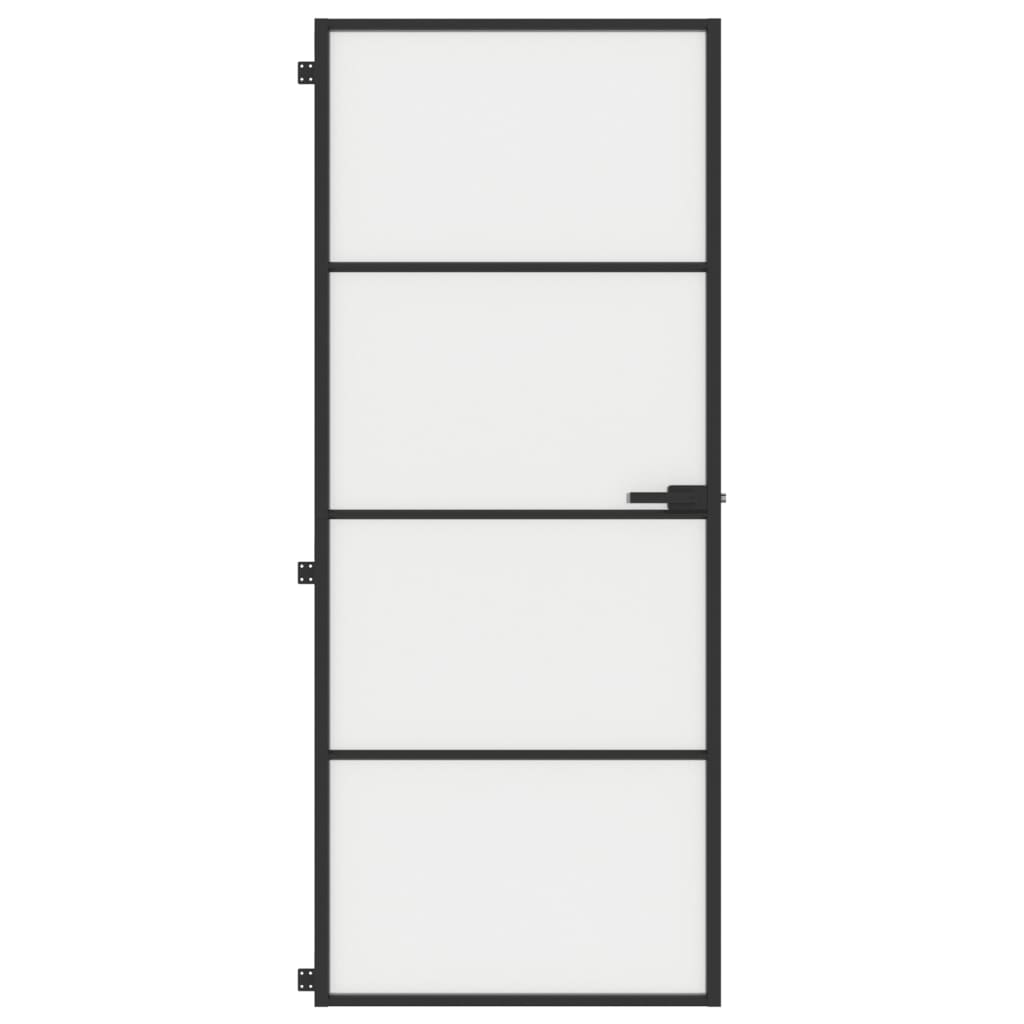 vidaXL Ușă de interior negru 83x201,5 cm sticlă securiz./aluminiu slim