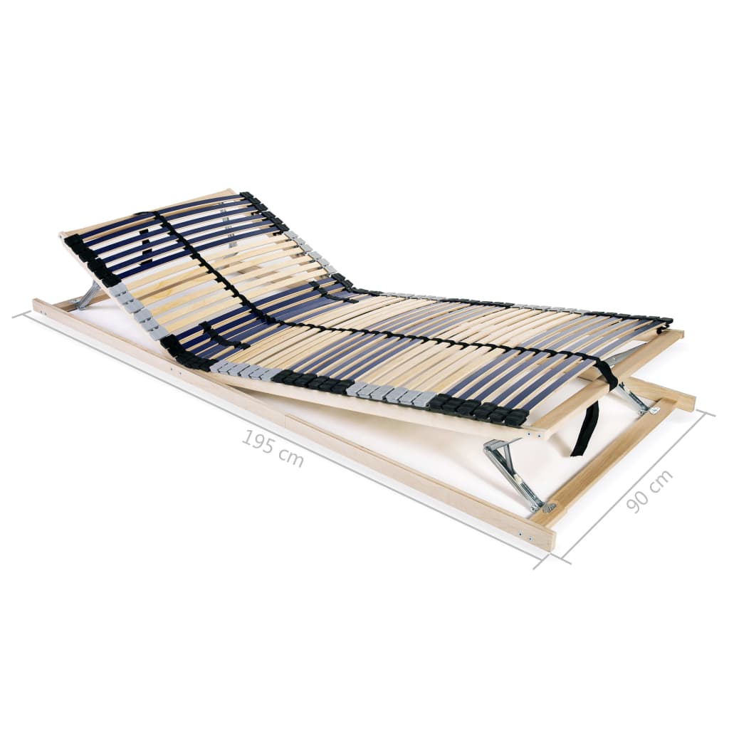 vidaXL Baze de pat cu șipci, 2 buc., 42 șipci, 7 zone, 90 x 200 cm