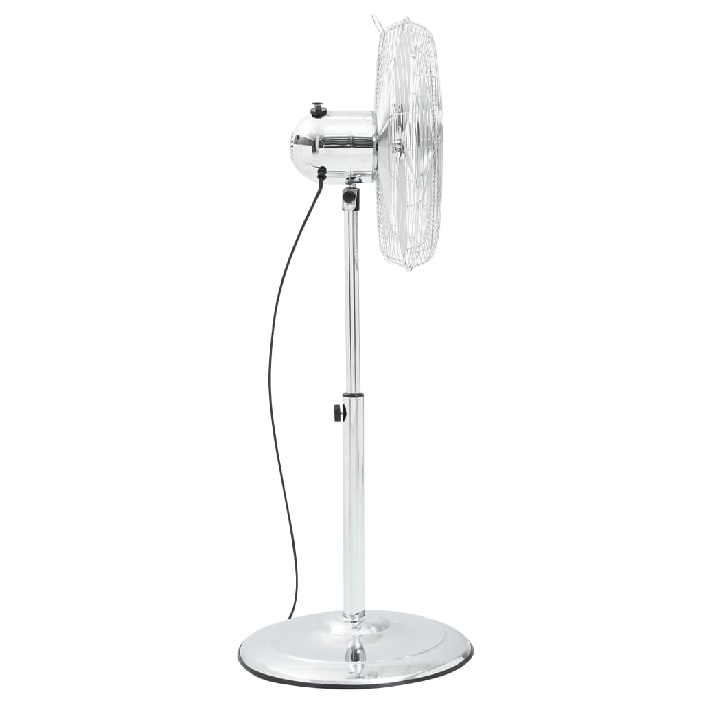 vidaXL Ventilator cu picior, 3 viteze, 40 cm, crom