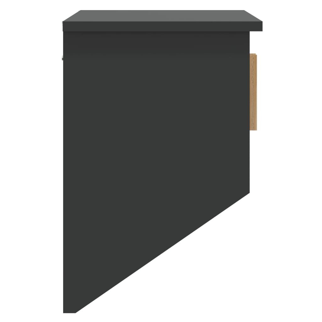 vidaXL Dulap de perete cu cârlige, negru, 80x24x35,5cm, lemn prelucrat