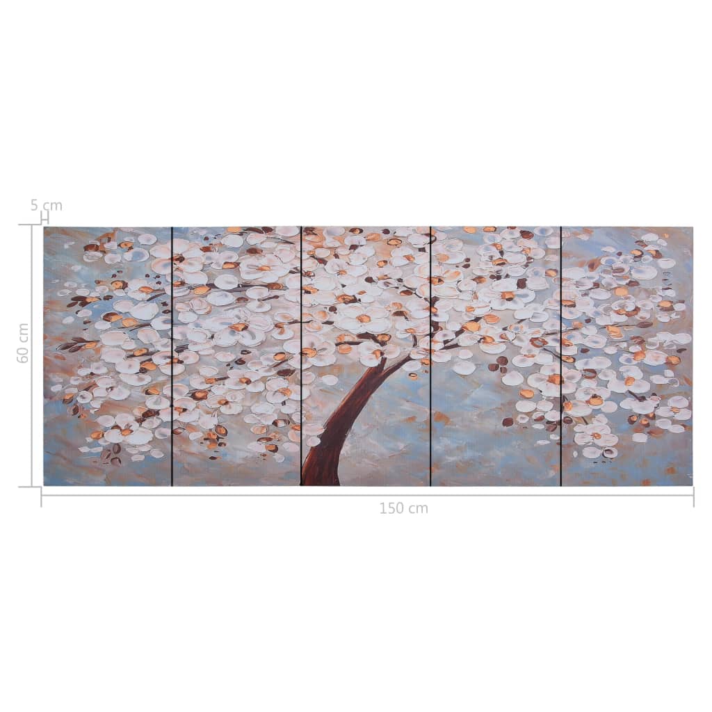 vidaXL Set tablouri din pânză, copac înflorit, multicolor, 150 x 60 cm