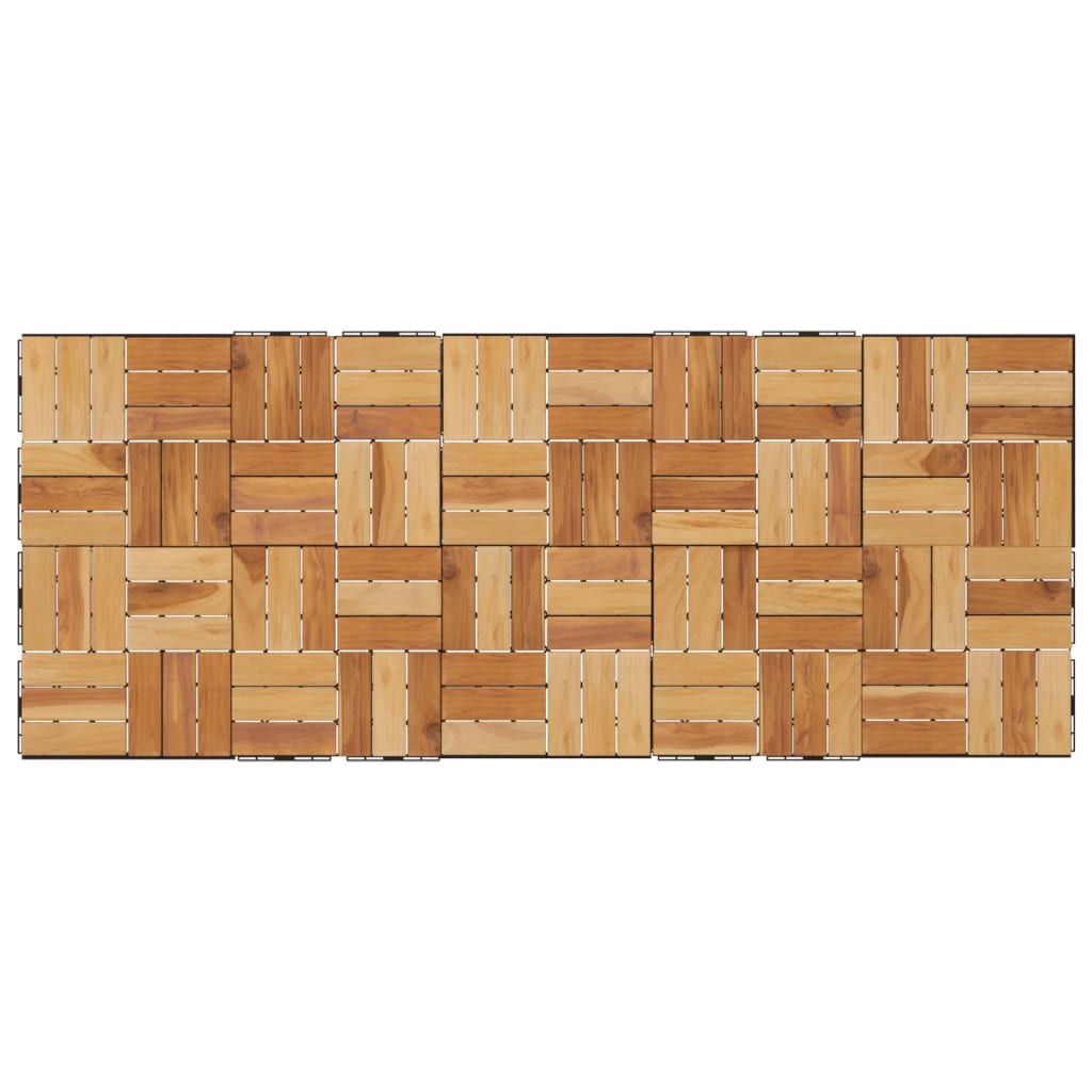 vidaXL Plăci de pardoseală, 10 buc., 30x30 cm, lemn masiv de tec
